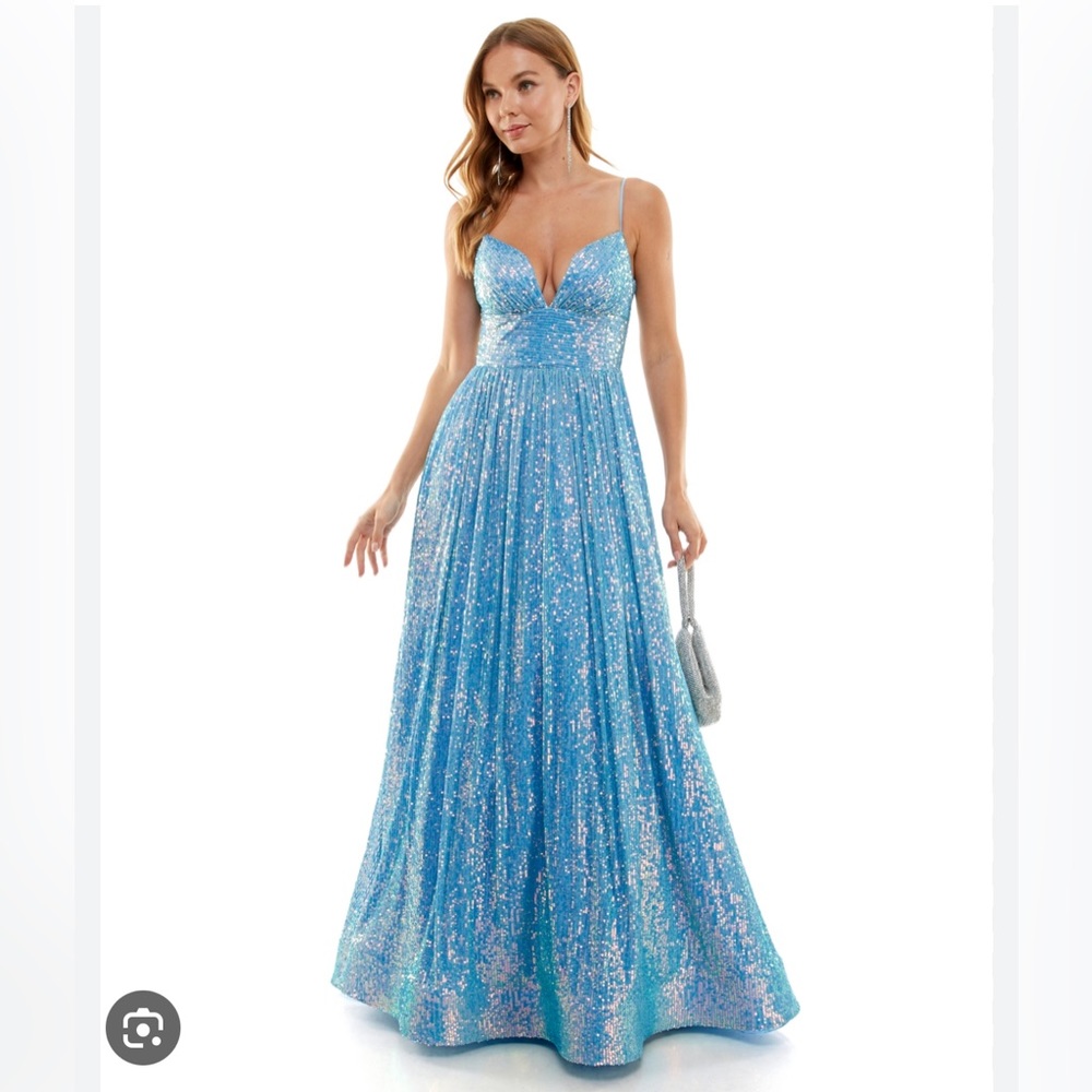 B.Darlin Periwinkle/ Iridescent Ball Gown size 5/6